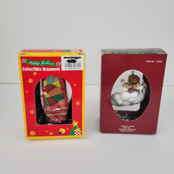 2 Cherub Angel Christmas Ornaments Christian Religious Ornaments - Picture 2 of 4